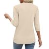 Womens Sweaters 3/4 Sleeve Pullover Tops V Neck Blouses Business Casual Fashion Clothes