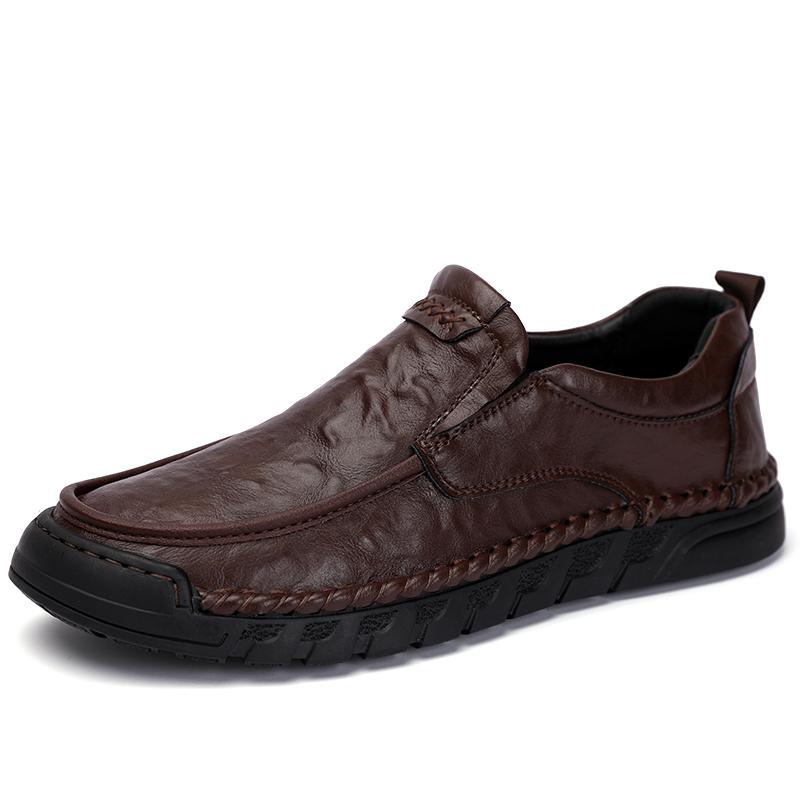 

Модная мужская повседневная обувь ручной работы из натуральной кожи лоферы роскошный бренд винтажная дышащая удобная деловая мужская обувь лоферы 43