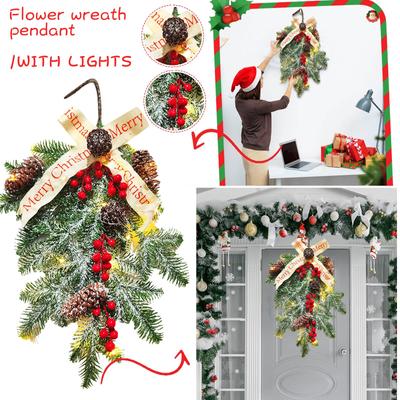 Christmas Decorations Christmas Needles Hanging Wall Door Hanging With Light