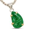 CERTIFIED 33.5 Ct Natural Green Emerald 925 Sterling Silver Fancy Stone Pendant