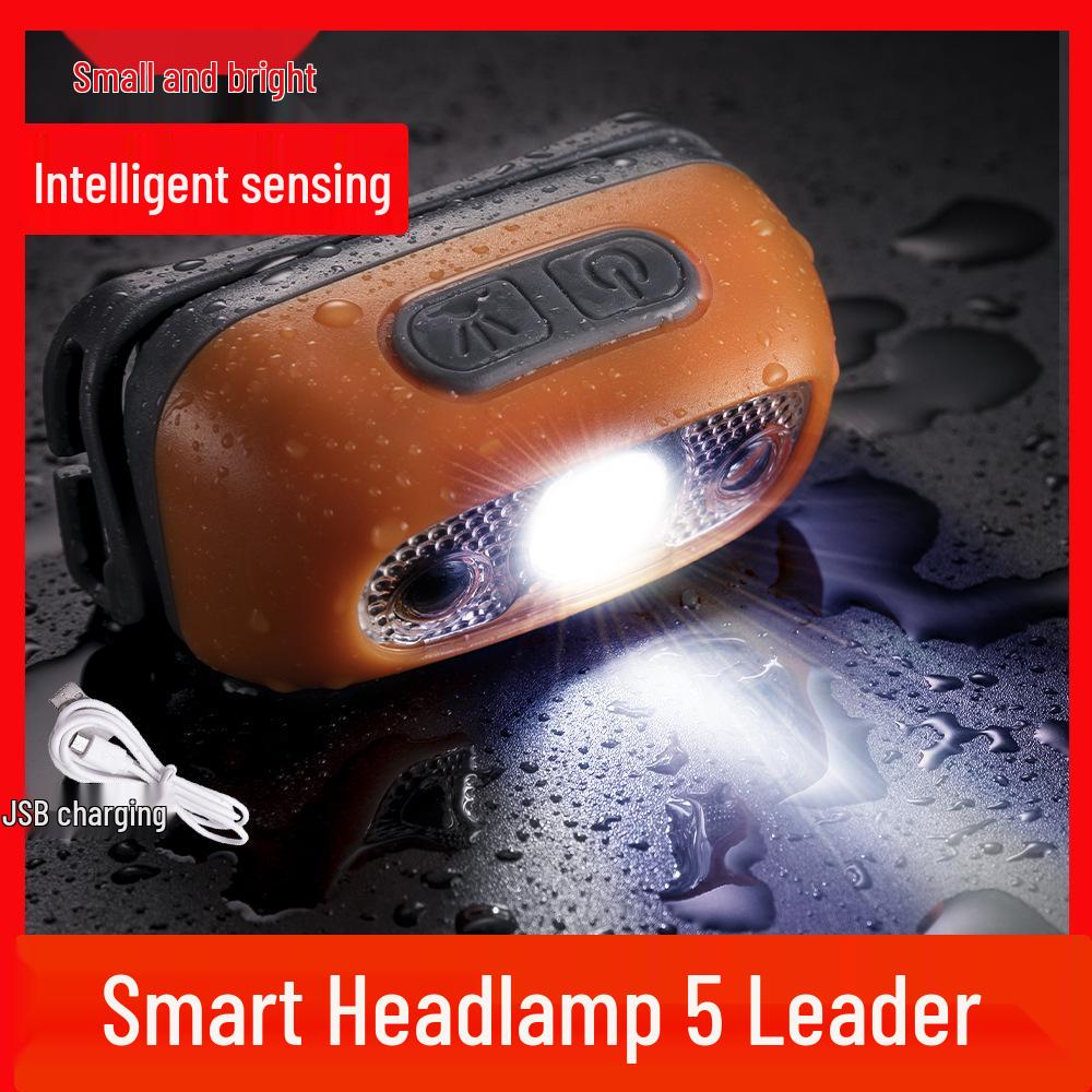 Manufacturer's New USB Rechargeable LED Sensor Headlamp - Compact High-Intensity Running Light