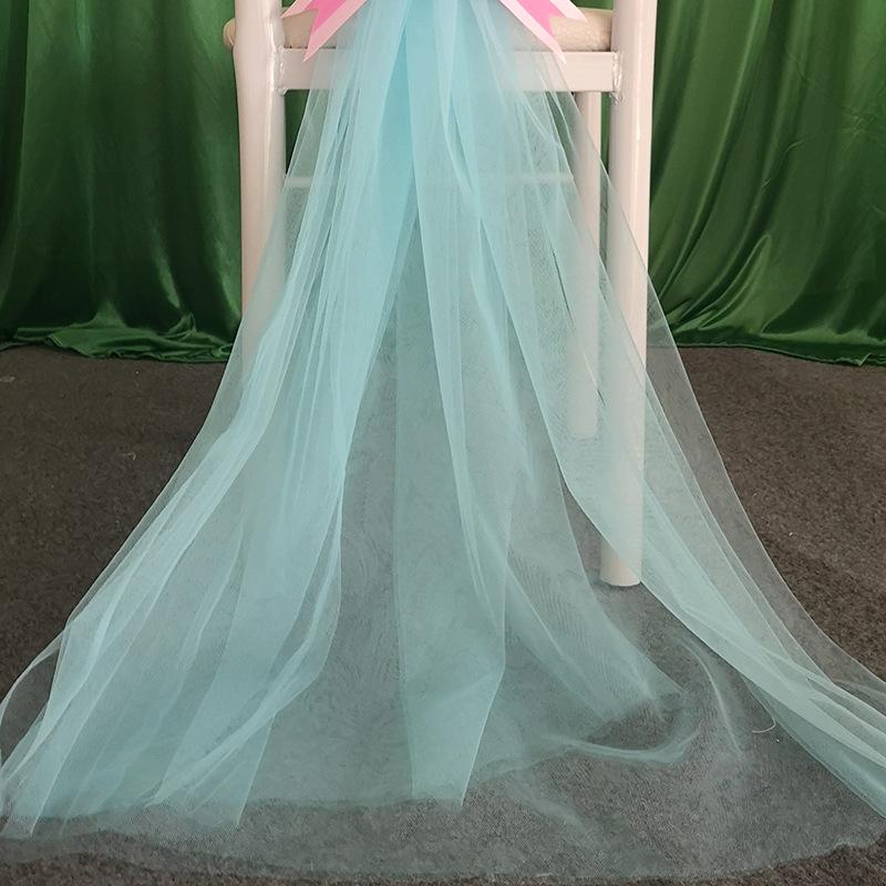 High-Density Swiss Gauze Wedding Decoration: Chair Backs, Curtains, Ceiling & Table Decor