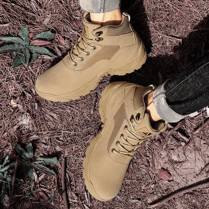 Men  Boots Hiking Shoes Plus Size Boot Motorcycle Climbing Shoes Training Waterproof Outdoor Ankle Casual 2025