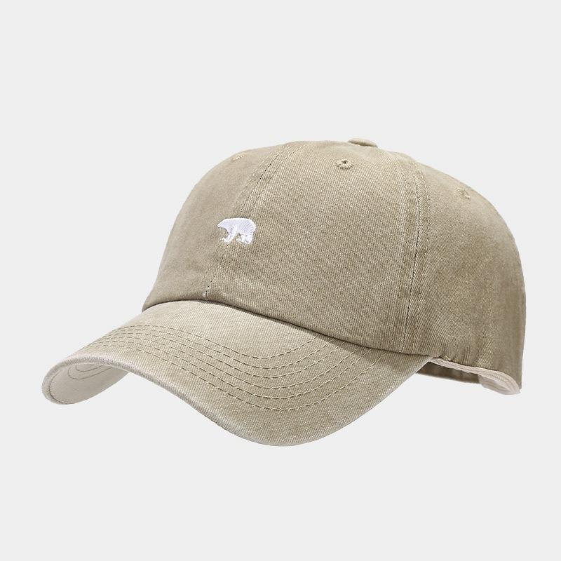Bear Embroidery Baseball Cap Women Men Washed Cotton Baseball Hat Outdoor Sport Visors Snapback Cap Breathable Sun Hats