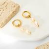 14K Gold Baroque Freshwater Pearl Geometric Earrings for Women