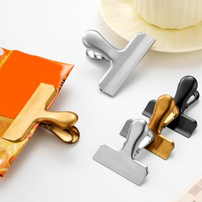 4Pcs Stainless Steel Sealing Clips for Food Bags Strong Bite Force Leak-proof Snack Clips Moisture-proof Kitchen Gadgets for Home Durable Chip