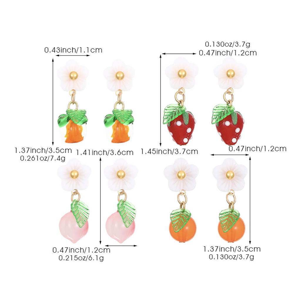 Módní Kreativní Design Sladké Kumquat Oranžové Ovocné Náušnice Pro Ženy