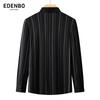 Edenbo Men's Business Casual Striped Long-Sleeve Shirt