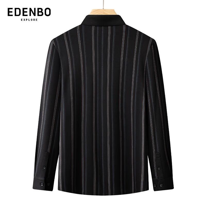 Edenbo Men's Business Casual Striped Long-Sleeve Shirt