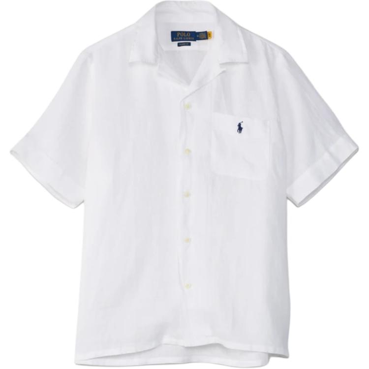 Polo Ralph Lauren Solid Loose Fit Short Sleeve Shirt Men shirts White 710966421-007