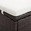 2 Person Sun Lounger with Cushion Poly Rattan Brown