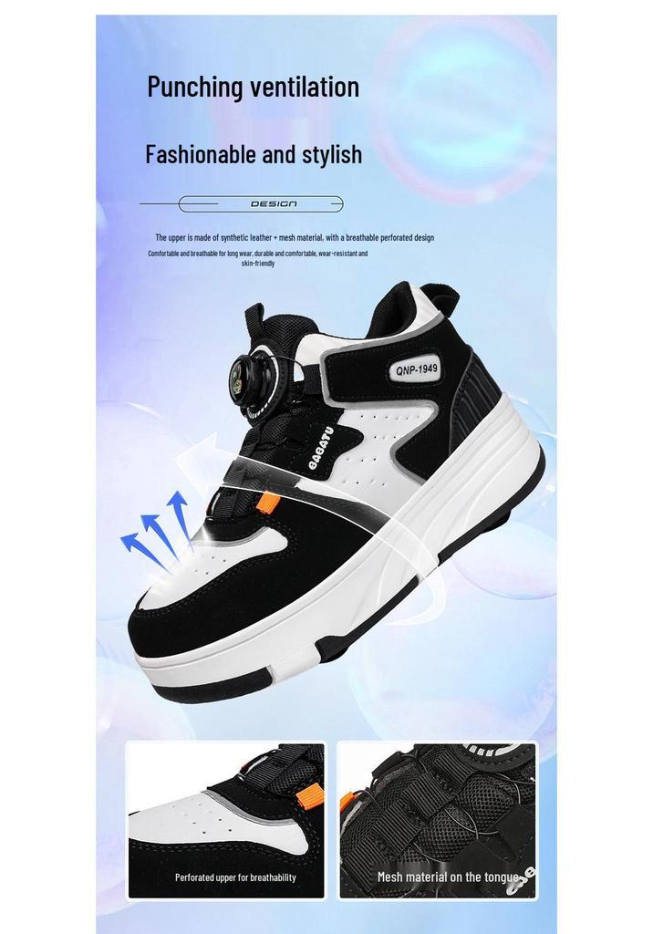 Vierrädrige Rollschuhe für Kinder - Sportliche Laufschuhe mit Rollen für Mädchen und Jungen