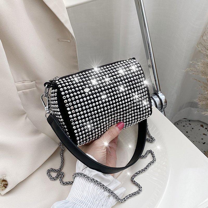 Spring and Summer New Small Square Bag Chain Hot Diamond Bag Bright Shoulder Bag Messenger Bag Discount Promotion