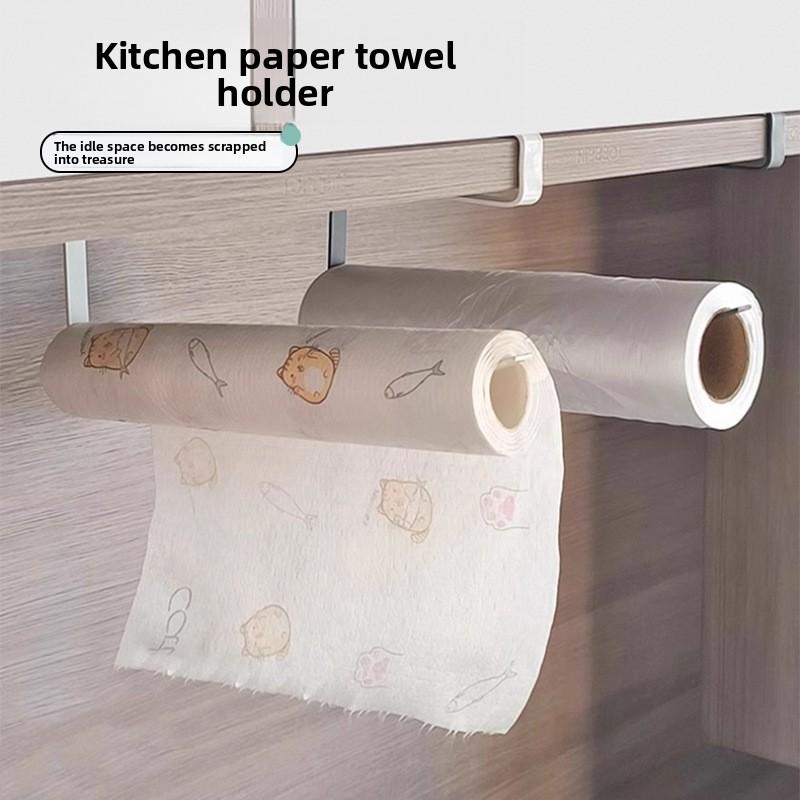 

No-hole Kitchen Cabinet Hanging Under The Special Paper Oil-absorbing Cling Film Storage Racks чорний