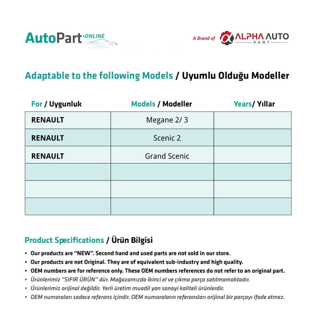 Sunroof Clicker almond for Renault Megane 3 6 PCS