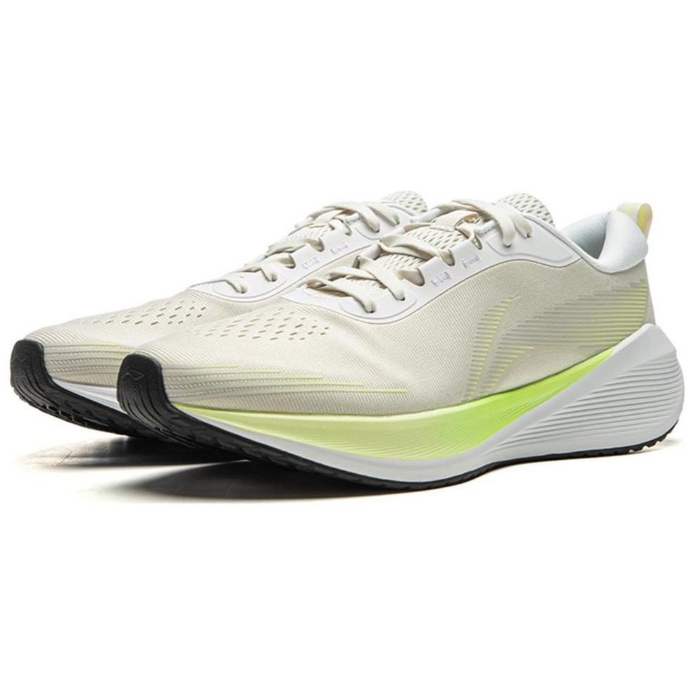 New LiNing Riding The Wind Cushioning Slip Resistant Low Top Running Shoes Men's Beige Yellow AGLU321-2