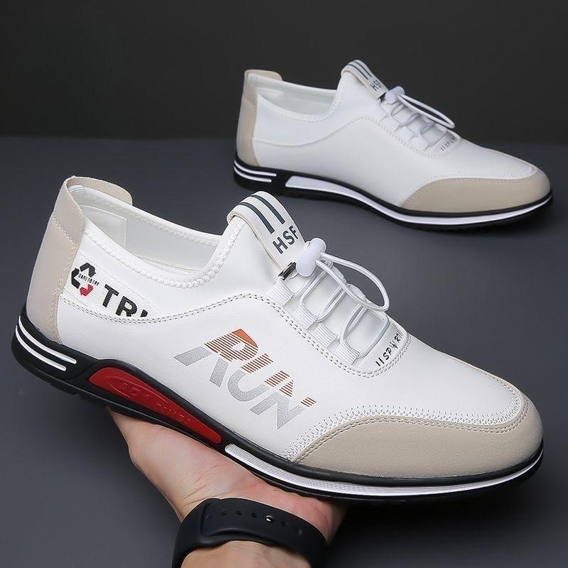 Men's casual shoes 2025 summer new breathable versatile sports shoes trendy flat bottom lightweight lace-up free work shoes