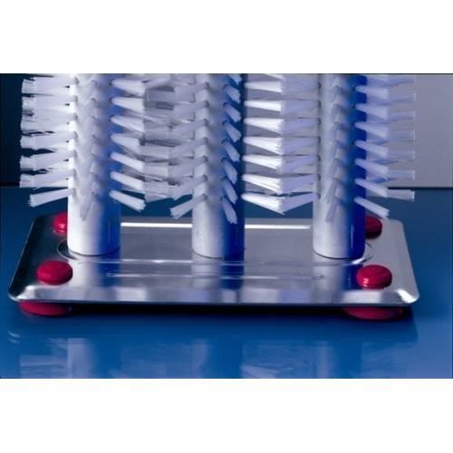 Brosse à verres avec fond métallique 3x18cm, stable avec ventouses