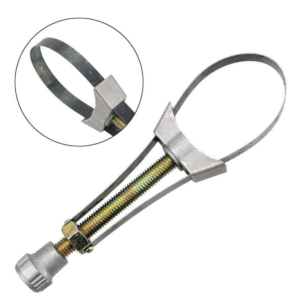 Oil Filter Wrench Heavy Duty Adjustable Steel Strap 60mm-120mm Diameter Universal Car Auto Motorcycle Oil Filter Removal Tool