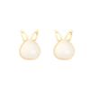 925 Silver Bunny Earrings with Cat's Eye Stone - Trendy Light Luxury