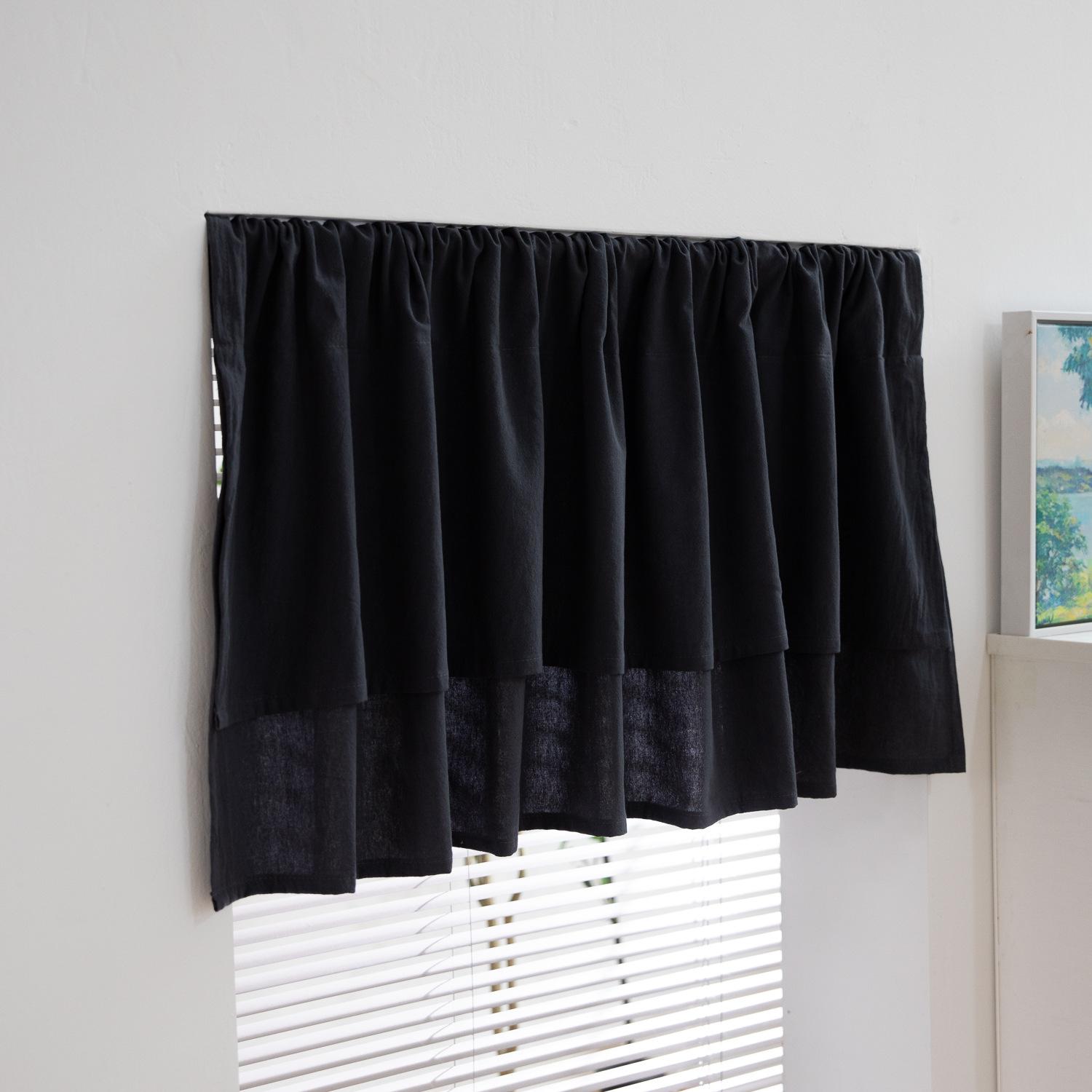 

Сплошной цвет, полуобрезанная короткая занавеска, кофейная занавеска, кухонная перегородка без перфорации, затемняющая занавеска, готовая продукция W132*H45cm