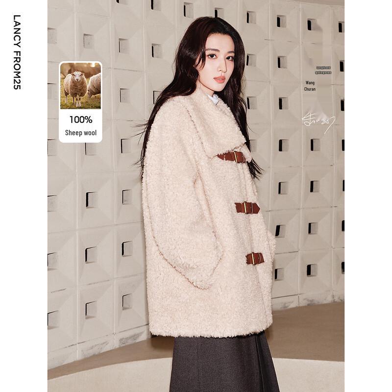 

LANCY Wang Churan Endorsed Wool Retro Lapel Coat 2XL