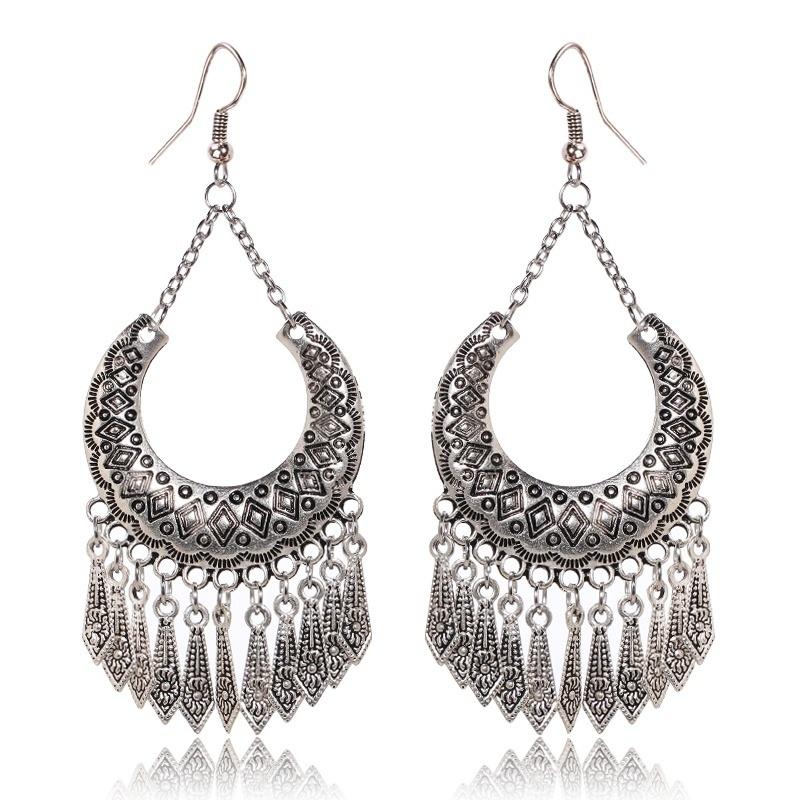 

Винтажные ювелирные изделия, серьги-капли из сплава, богемные Тибетские серьги, женские аксессуары