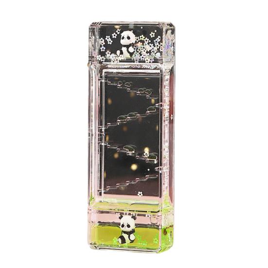 Panda Bubbler cu Mișcare Lichidă Cronometru Nisiparniță cu Ulei Jucărie Senzorială pentru Copii Adulți Desktop Jucărie Anti-stres pentru Relaxare Decor Birou Acasă