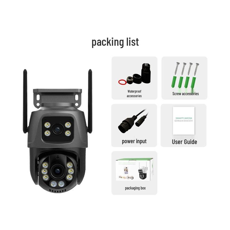 360° Dual-Screen Wireless Camera with Night Vision for Home and Outdoor Use