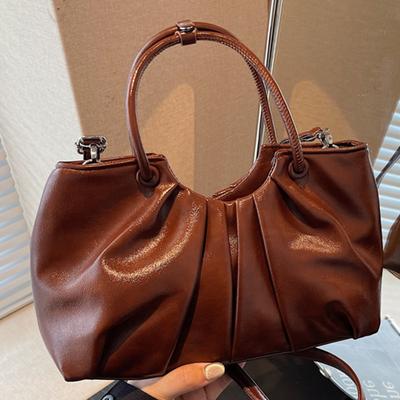 Bolsa de mão nuvem de temperamento feminina outono novo casual nicho plissada ombro amassado bolsa mensageiro