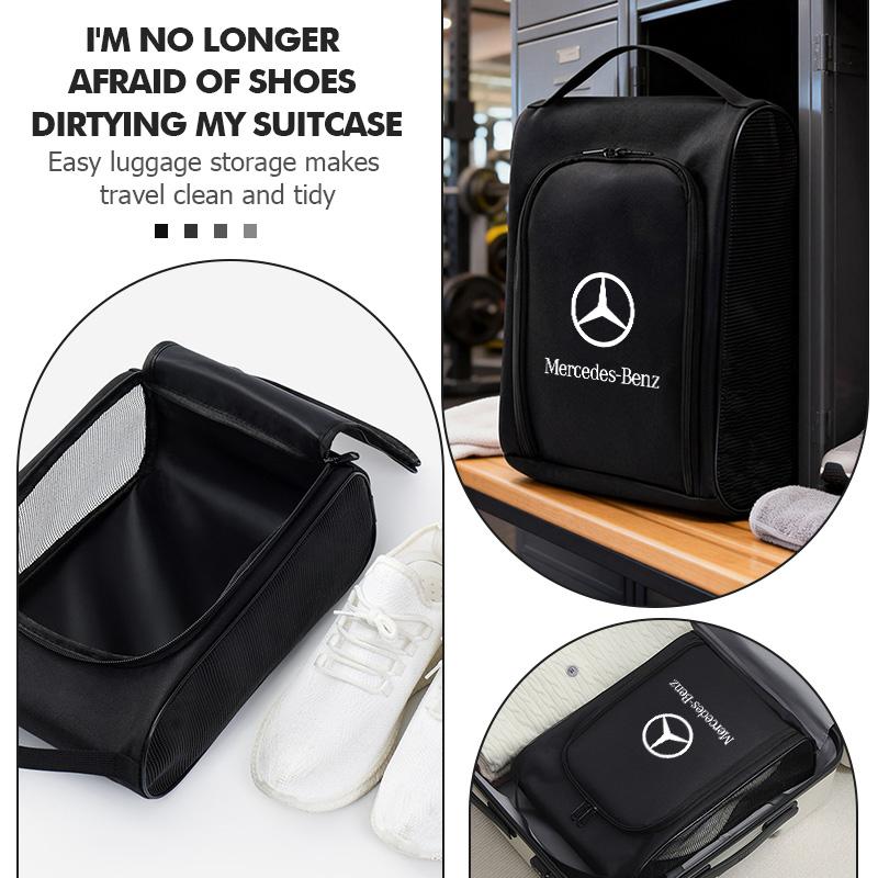 Mhsv5 Car Logo Sneaker Storage Bag Travel Outing Shoe Storage Tools Organizer Accessories For Benz AMG Exclusive A C E R V Class CLA