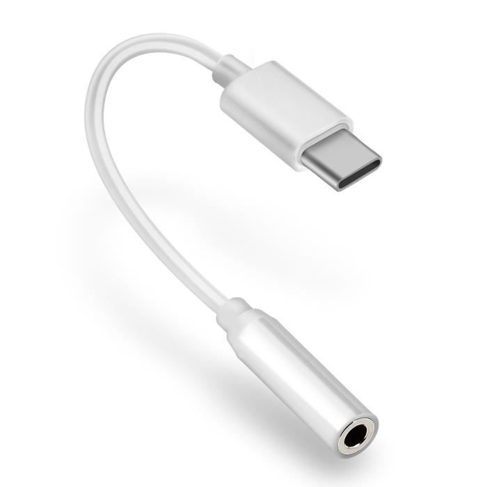 

Кабель-адаптер белого цвета с разъемом type-c для смартфона