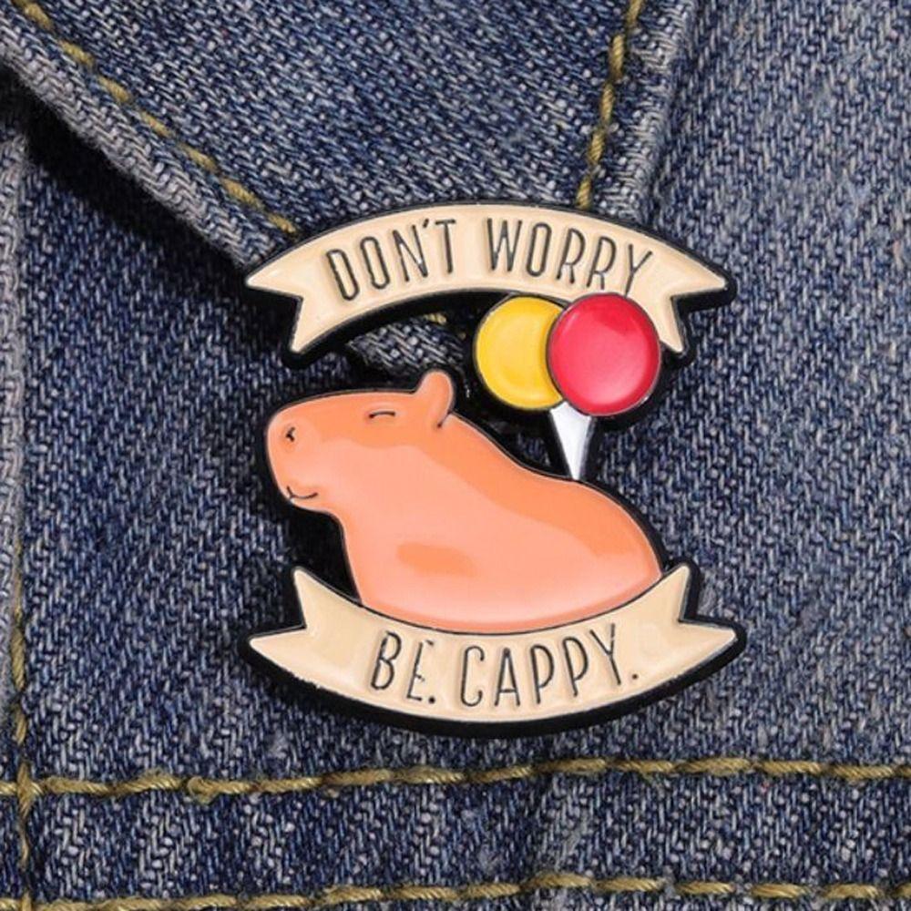 Animal Capybara Brooch Emoticon Pack Capybara Zinc Zinc Alloy Badge Cartoon Pin Brooch  Schoolbag Decoration
