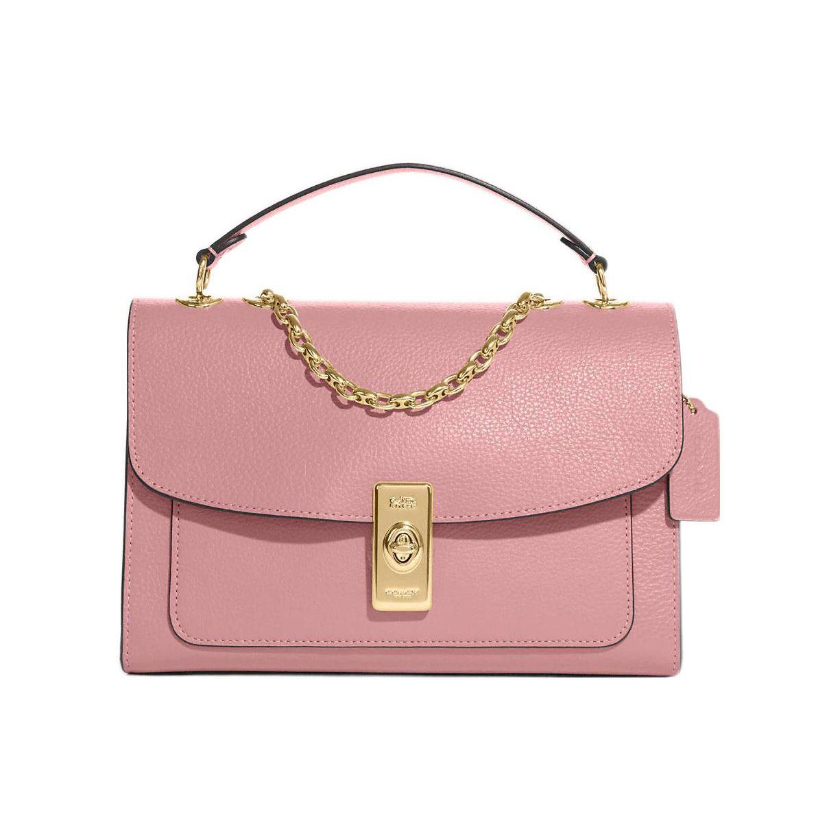 

Coach Lane 26 Turnlock Pebble Leather Tote Crossbody Bag Large Women bags Pink C8206-IMOUS Basic Set (Bag+Dust Bag)