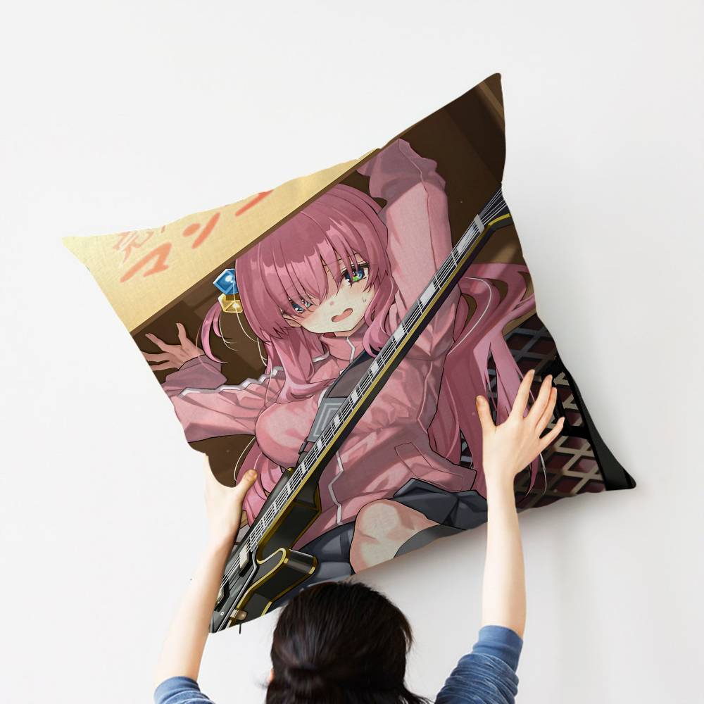 Anime Singer B-Bocchi The Rock! Personalized Picture Text Home Decorative Pillows Household Gifts 45x45cm