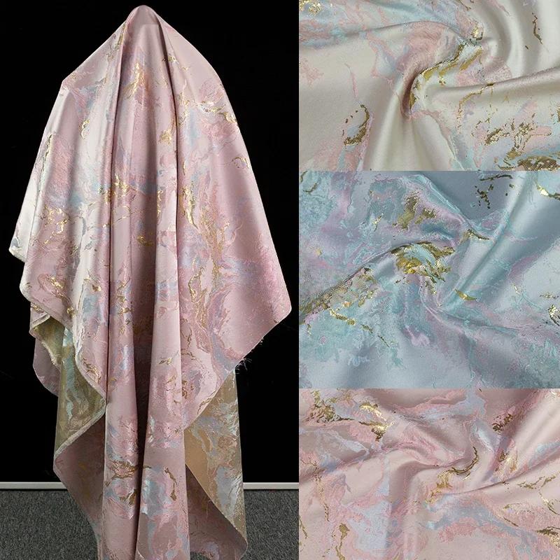 Chinese Style 100x143cm New Clothing Designer Fabric Marble Brocade Fabric Gilt DIY Coat Vest Dress Clothing