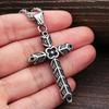 Retro Nordic Viking Style Cross Pendant Necklace for Men Women Punk Biker 316L Stainless Steel Cross Necklace Jewelry Wholesale