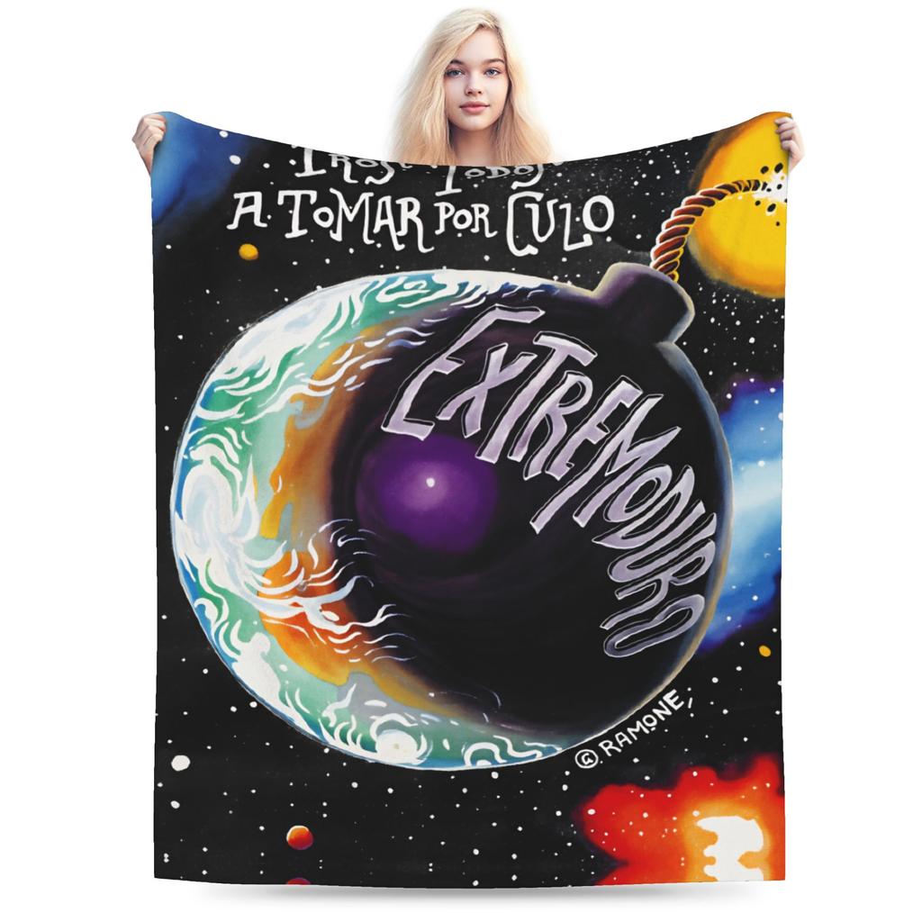 Extremoduro Spanish Rock Band Blanket Quality Soft Bedding Throws Autumn Students Couch Chair Sofa Bed Aesthetic Bedspread