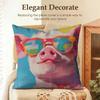 Cuscino Decorativo Amici Maialini Carini Divertenti Copricuscino Lino Naturale Tessuto Biologico Stampa Double Face Divano Arredamento Casa Cuscino Regalo