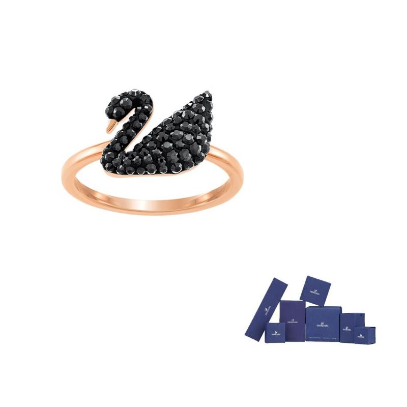 Swarovski Element Rings Womens 50-Original brand box чёрный