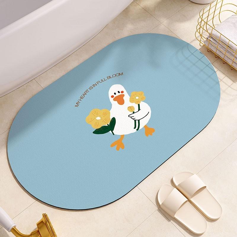 Small Fresh Diatom Mud Soft Ground Paving Anti-Skid Pad Anti-Drop Floor Sticker Small Size Bathroom Absorbent Floor Mat Foot Pad