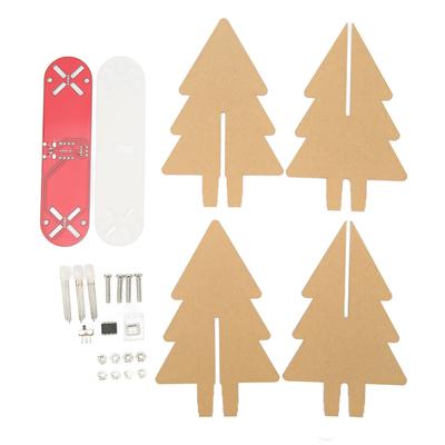LED Xmas Tree Circuit Kits Frosted Acrylic Colorful 3D Electronic Xmas Tree DIY Kits for Christmas Decor Red