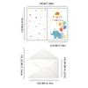 6 Cards+6 Envelopes Birthday Greeting Cards English Blessings Small Cards Party Decoration Cards with Envelopes