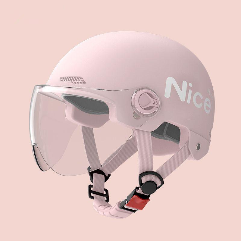 

1 шт. Аккумуляторный мотоциклетный летний универсальный всесезонный солнцезащитный шлем безопасности полушлем шлем для электромобиля женский шлем Short mirror светло-розовый