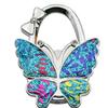 Large Matte Butterfly Hanging Bag Hook - Foldable Women's Bag Buckle & Portable Table Edge Hook for Luggage Accessories.