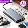 11 In 1USB C Docking Station HubType C To HDMI 4K withUSB3.05Gbps Transmission Data Transfer Splitter Adapter for Laptop MacBook