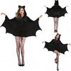 Hoodies Jumpsuit Halloween Cosplay Black Bat Wing Romper Cosplay Costume Outfit
