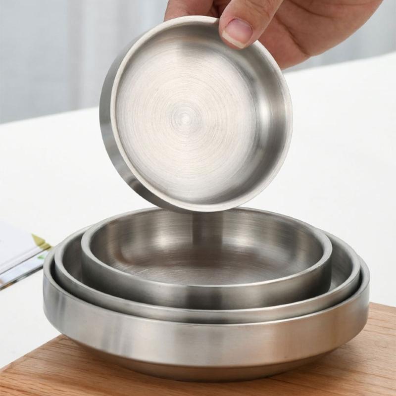 Multipurpose Stainless Steel Plate Small Dishware For Condiments Snacks And Korean Side Dishes For Home Commercial Use