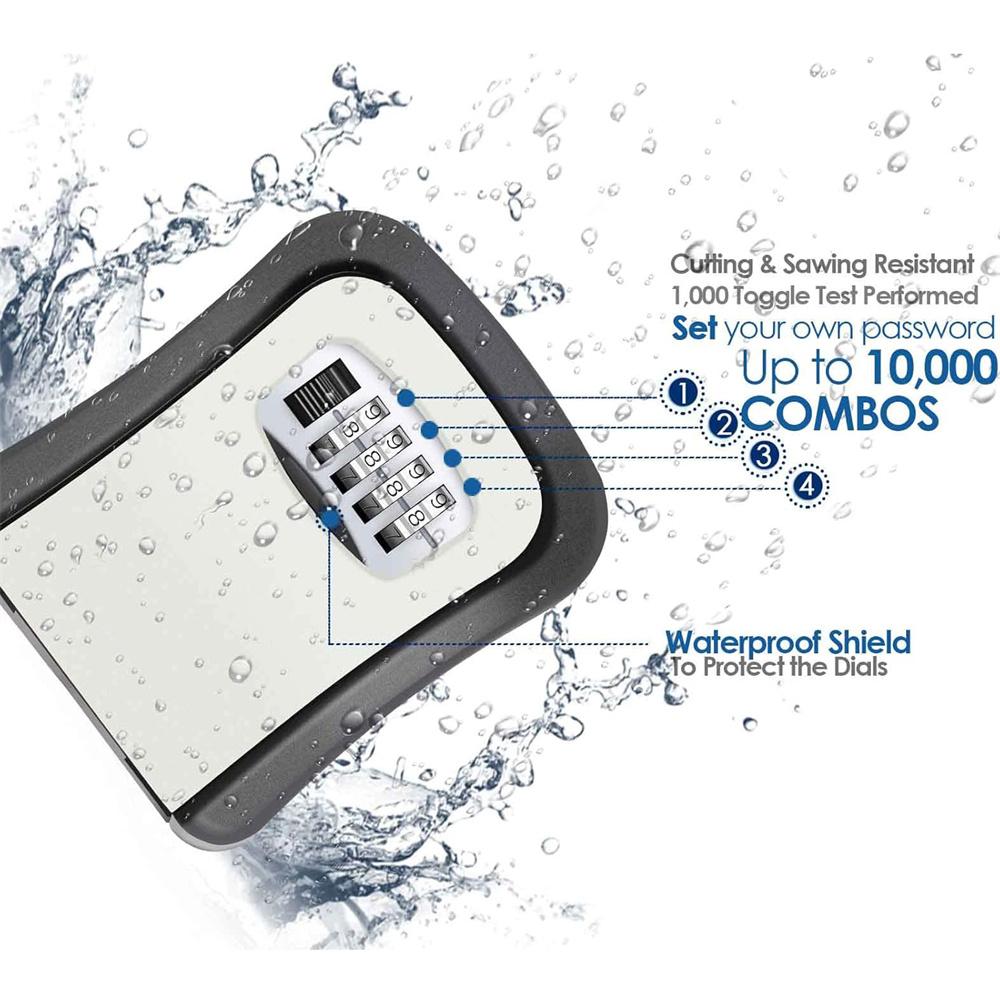 4 Digit Key Safe Lock Box Combination Wall Mount Security Storage Case Organizer