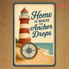 Vintage Nautical Lighthouse Tin Sign 8x12 Inch Rustic Coastal Metal Plaque Wall Decor